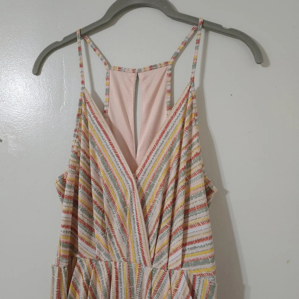 BCBGENERATION Halter Strappy High Low Midi Dress, Elastic Waist, Balloon Pockets - Picture 4 of 15